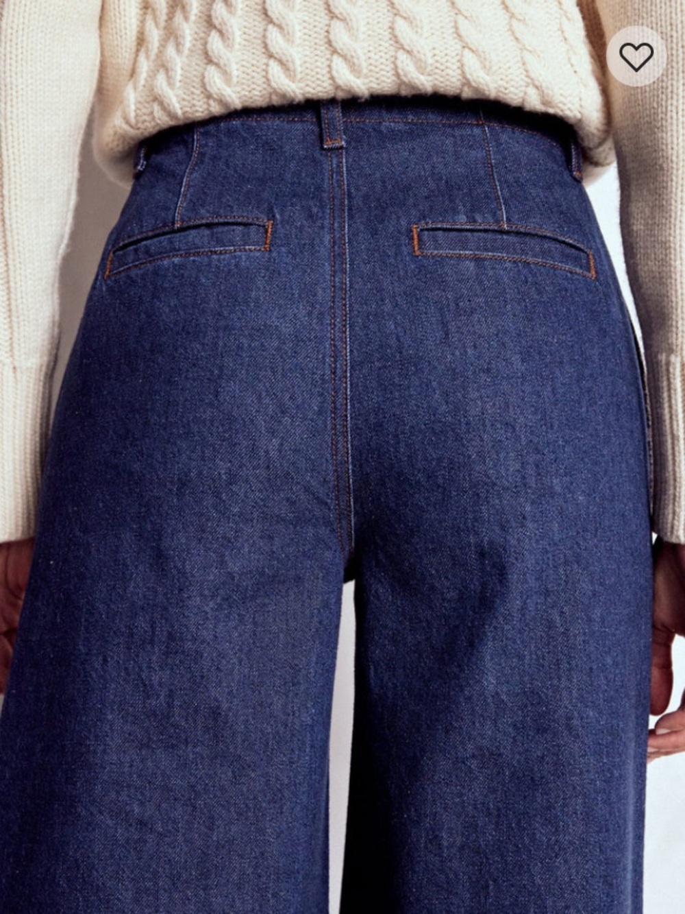 NWT BODEN Stitch Detail Wide Leg Jeans Indigo Dark Wash Size W31P - Picture 5 of 15